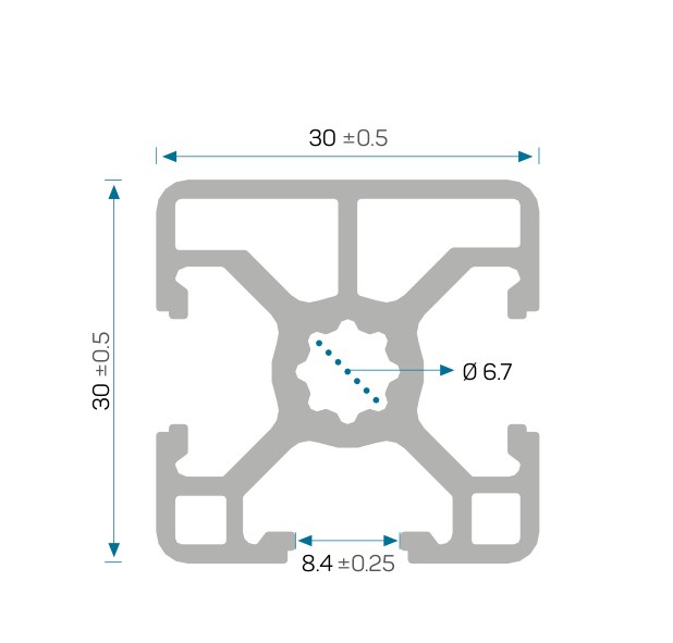 30×30×3K Sigma Profil — 10194 ölçülü kesit çizimi