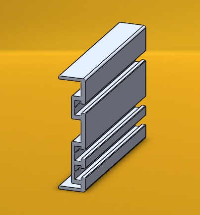 25x105 Konveyör Profili kesit görünümü