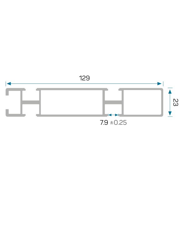 23X129 KONVEYÖR PROFİLİ ölçülü kesit