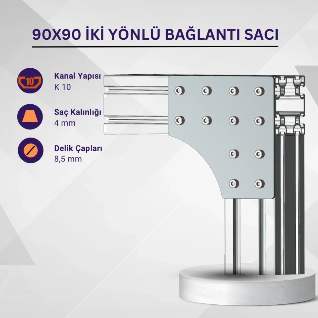 90x90 İki Yönlü Bağlantı Sacı · İleri Mühendislik