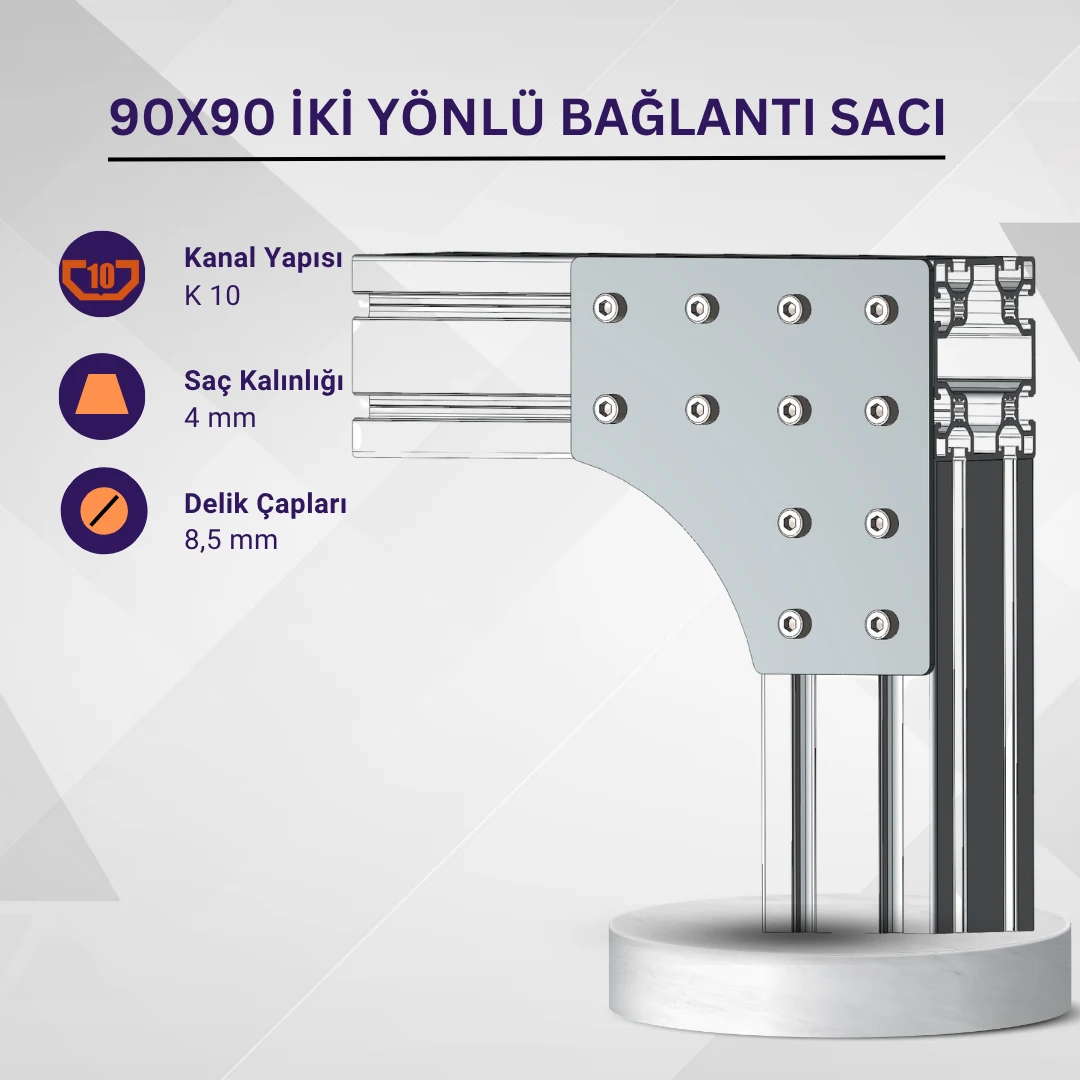 90x90 İki Yönlü Bağlantı Sacı · İleri Mühendislik