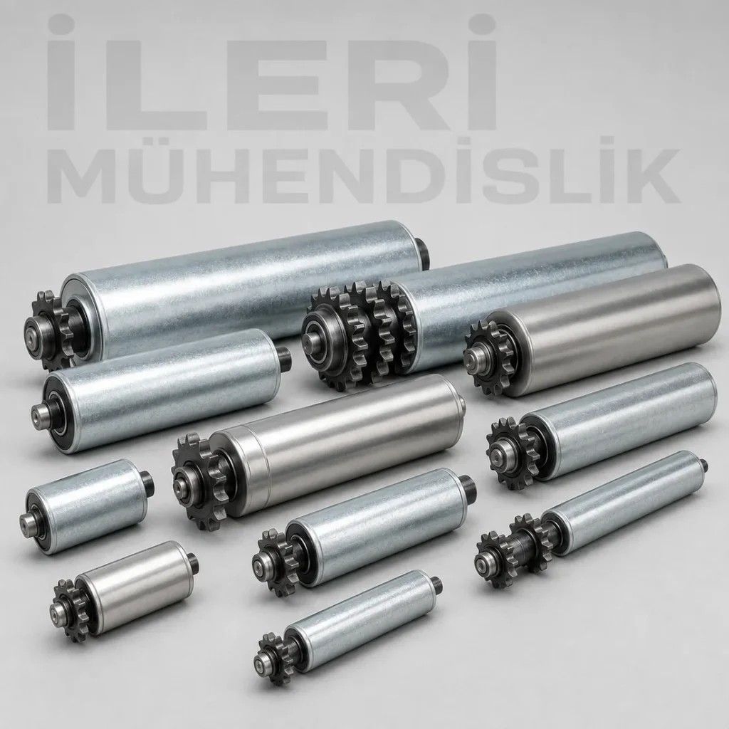 Zincir Dişli Konveyör Ruloları — 1. görsel — Ürün gövdesi ve uygulama örneği