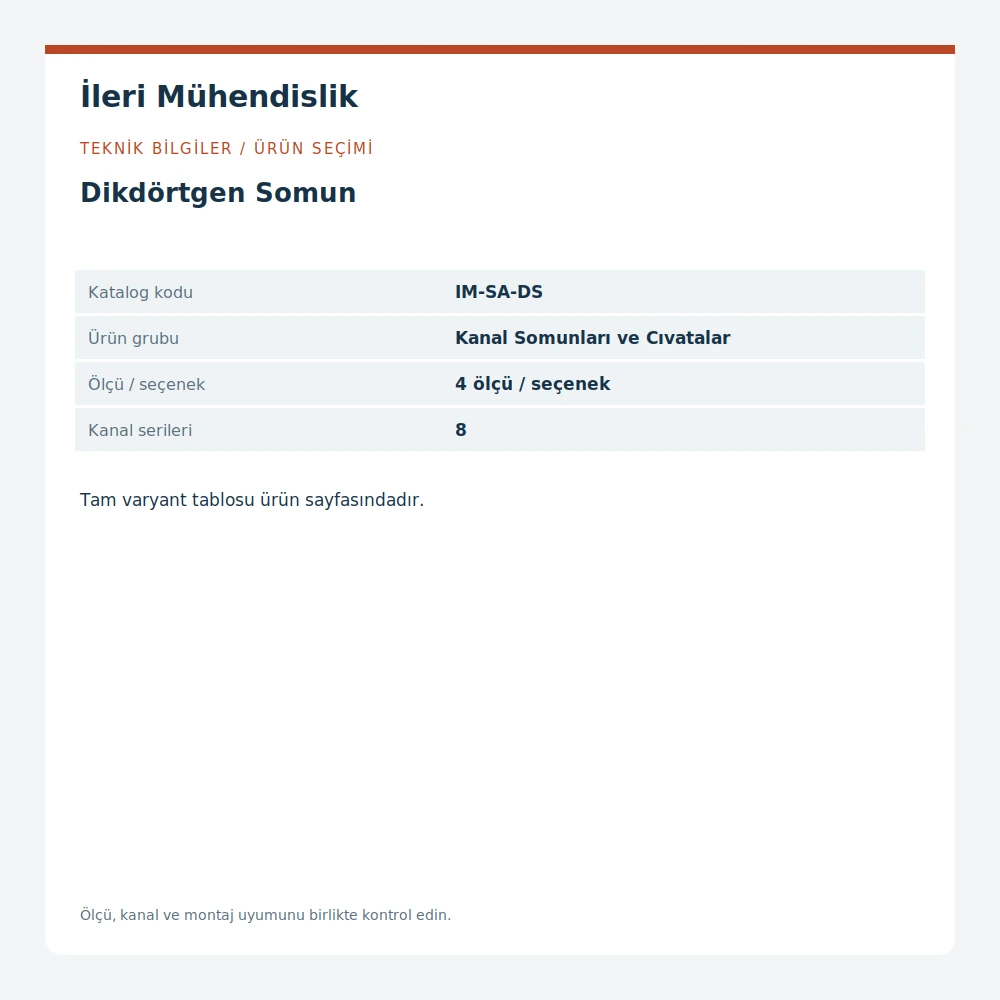 Dikdörtgen Somun · İleri Mühendislik