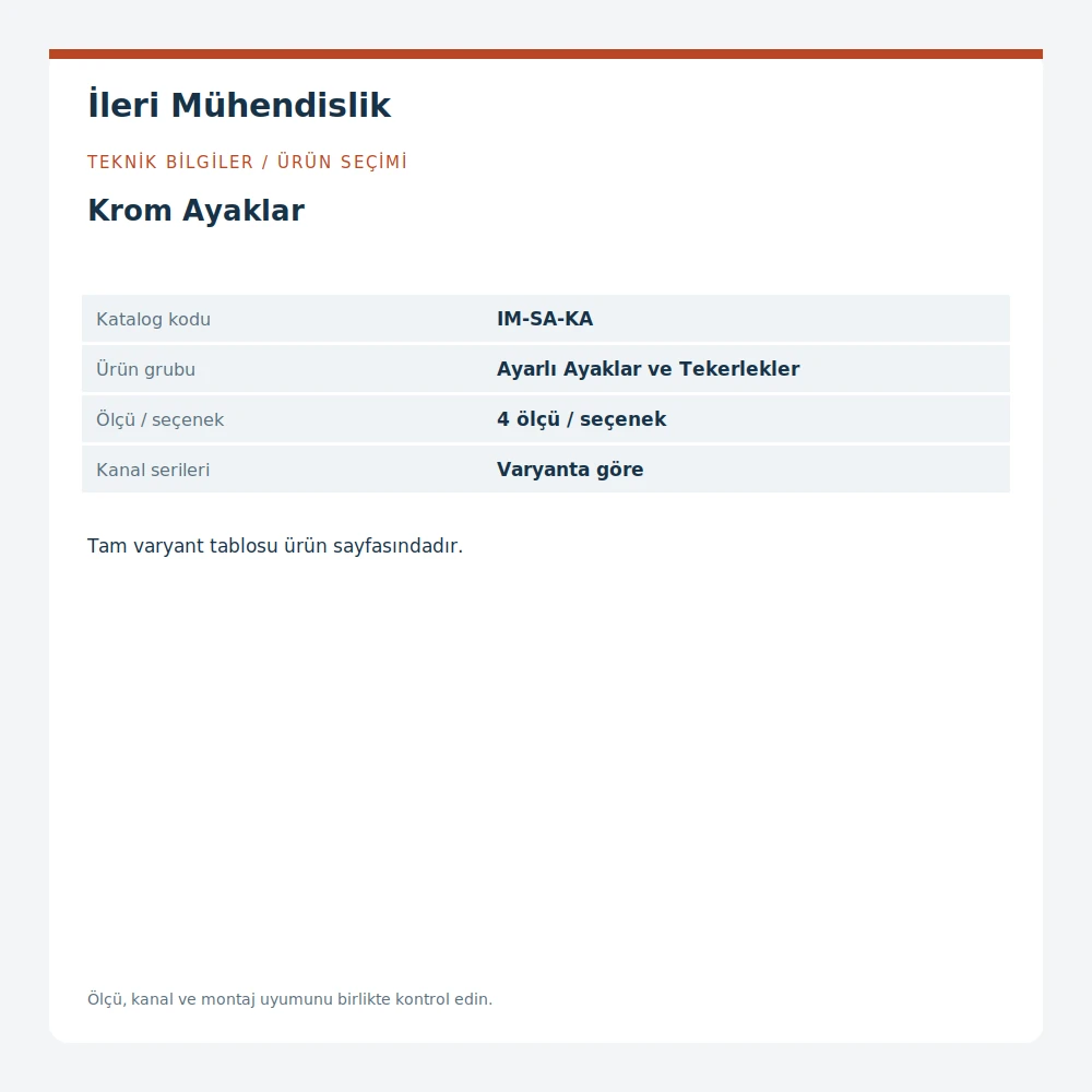 Krom Ayaklar · İleri Mühendislik
