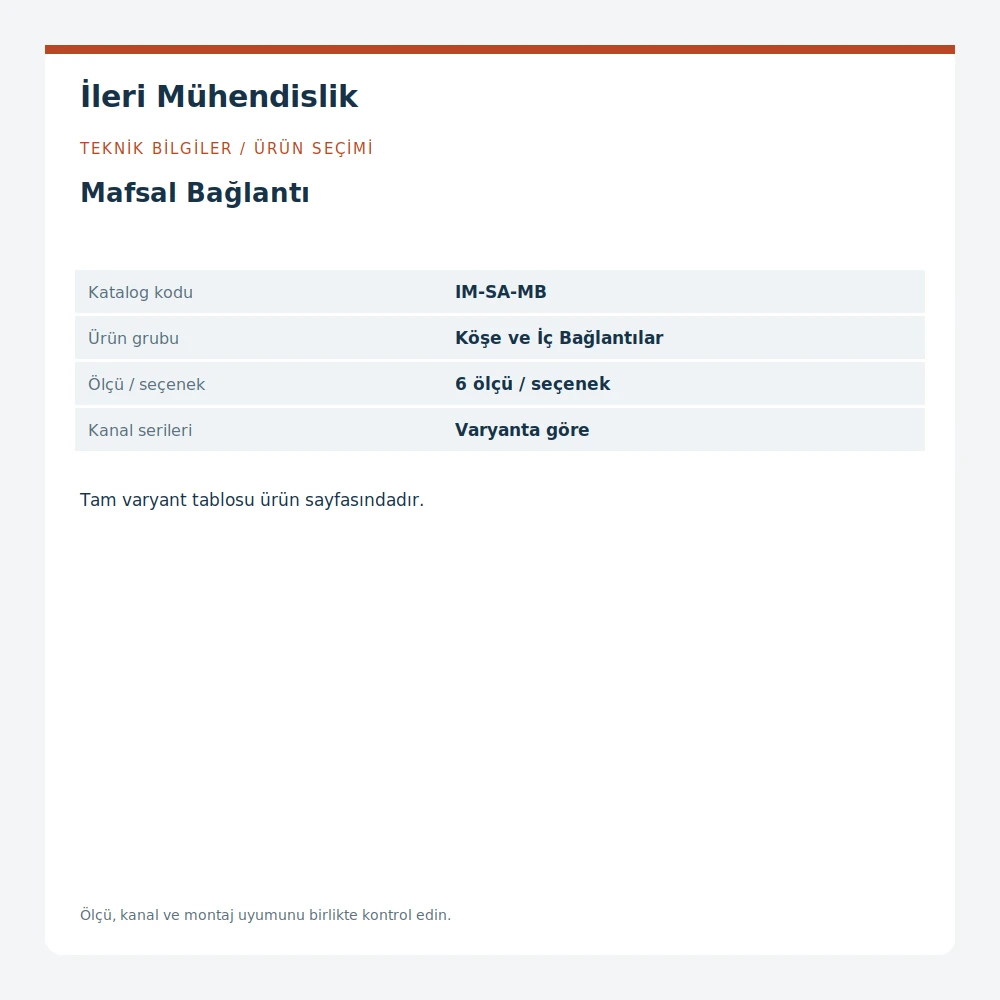 Mafsal Bağlantı · İleri Mühendislik