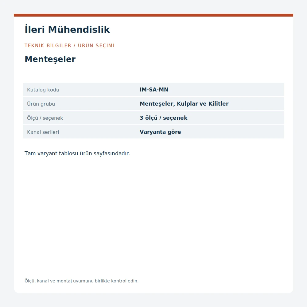 Menteşeler · İleri Mühendislik
