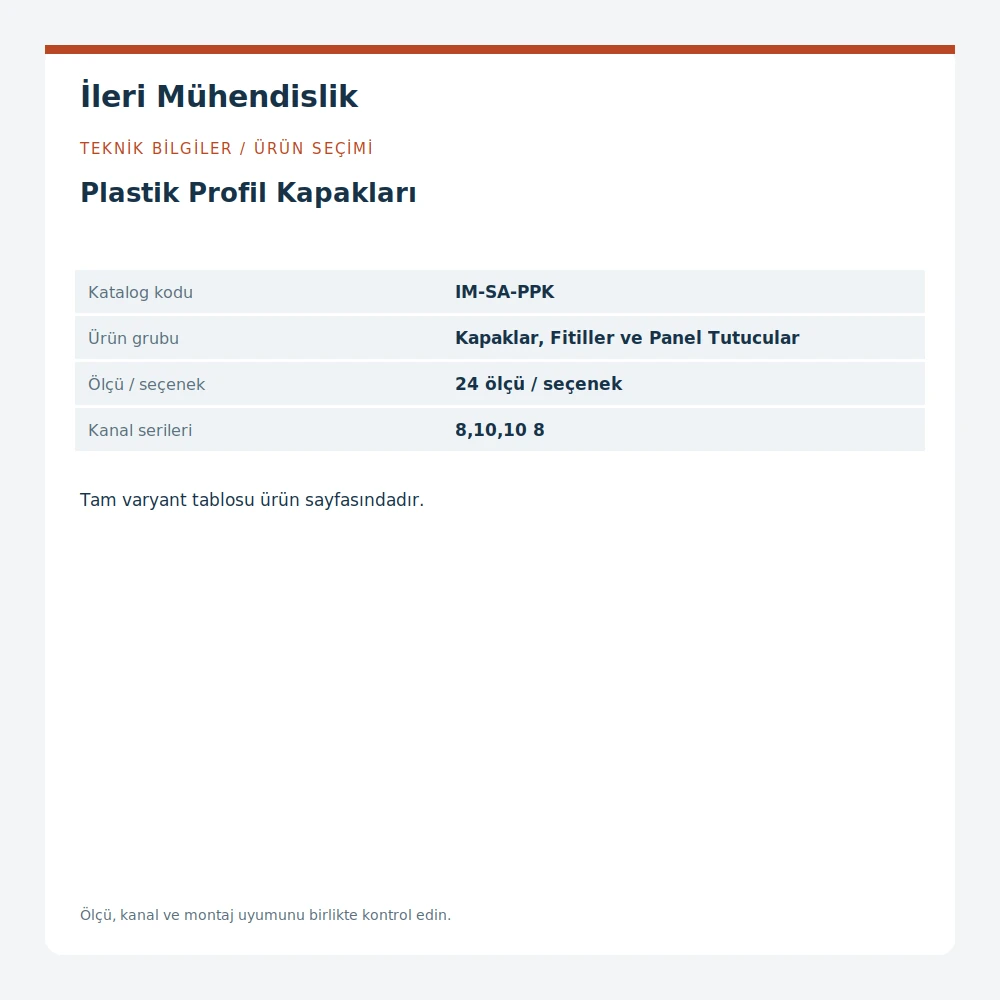 Plastik Profil Kapakları · İleri Mühendislik